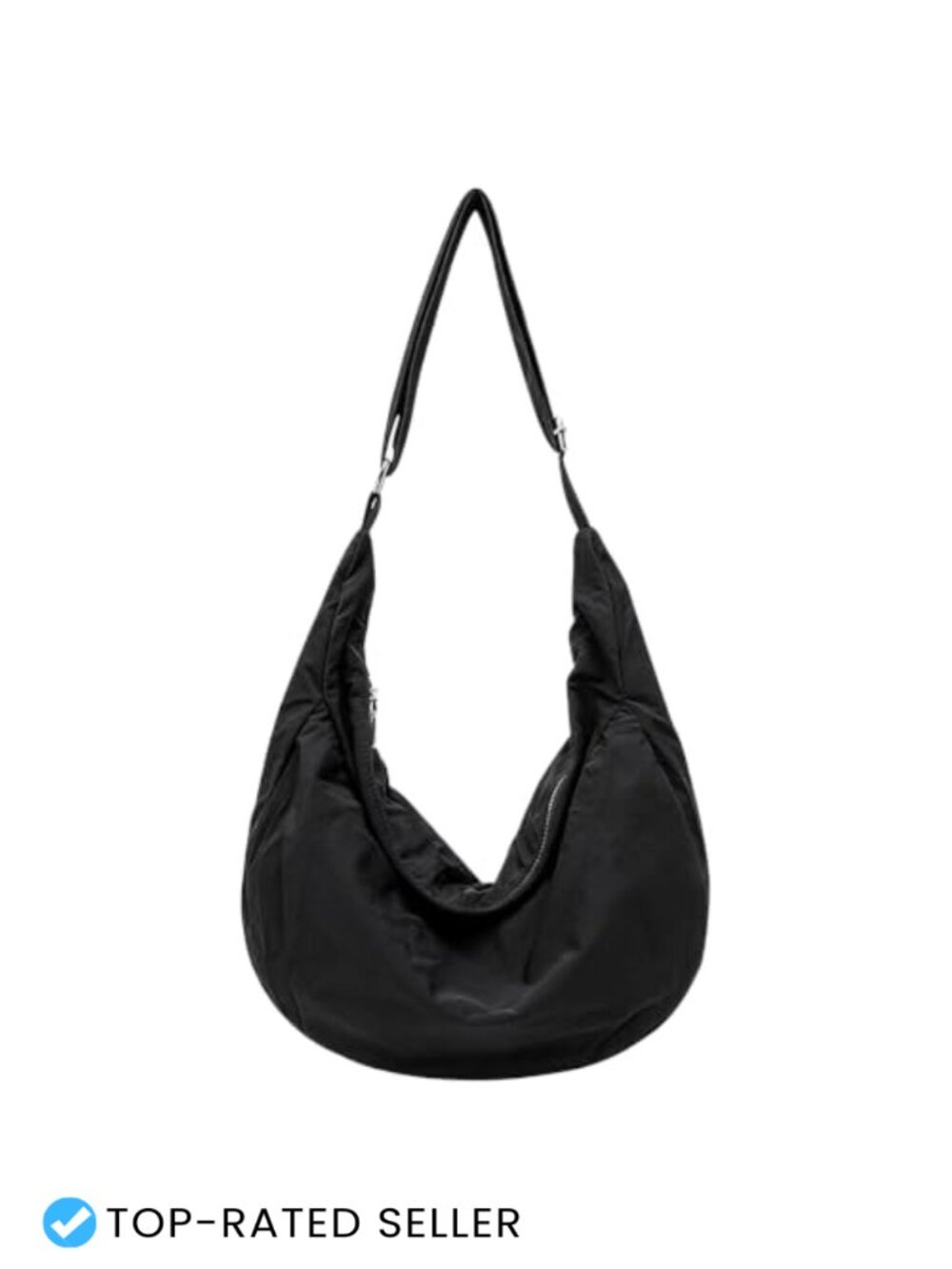 Large Nylon Crescent Crossbody Bag Hobo Shoulder Purse